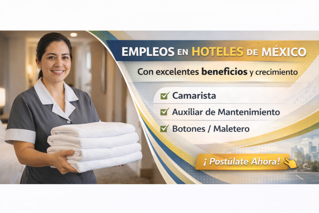Empleos en Hoteles de México con excelentes beneficios y crecimiento