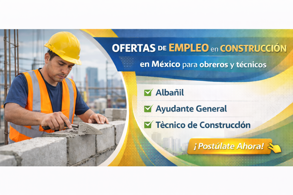 Ofertas de empleo en Construcción en México para obreros y técnicos