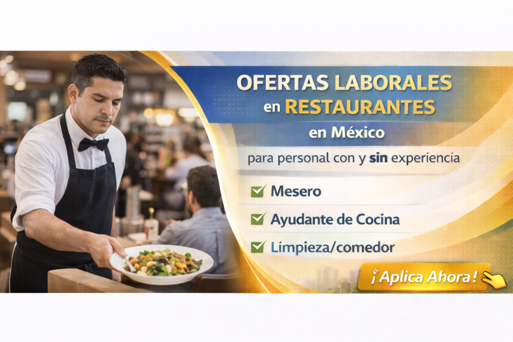 Ofertas laborales en Restaurantes en México para personal con y sin experiencia